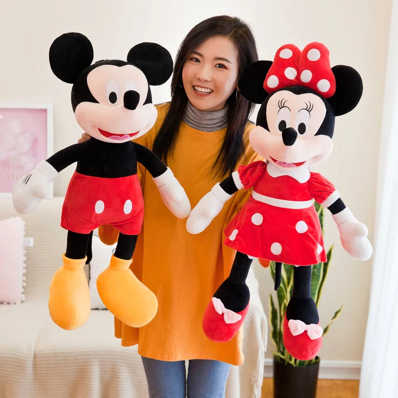 Disney Cartoon Plush Doll 30-75cm Cute Mickey Classic Retro Pink Minnie Doll Cute Stuffed Animals And Children\'s Gift Wholesale