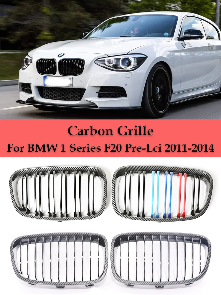 

Гоночная решетка радиатора с углеродным волокном для BMW 1 серии F20 F21 Pre-Facelift 2011-2014, глянцевый M, черный, цвет M