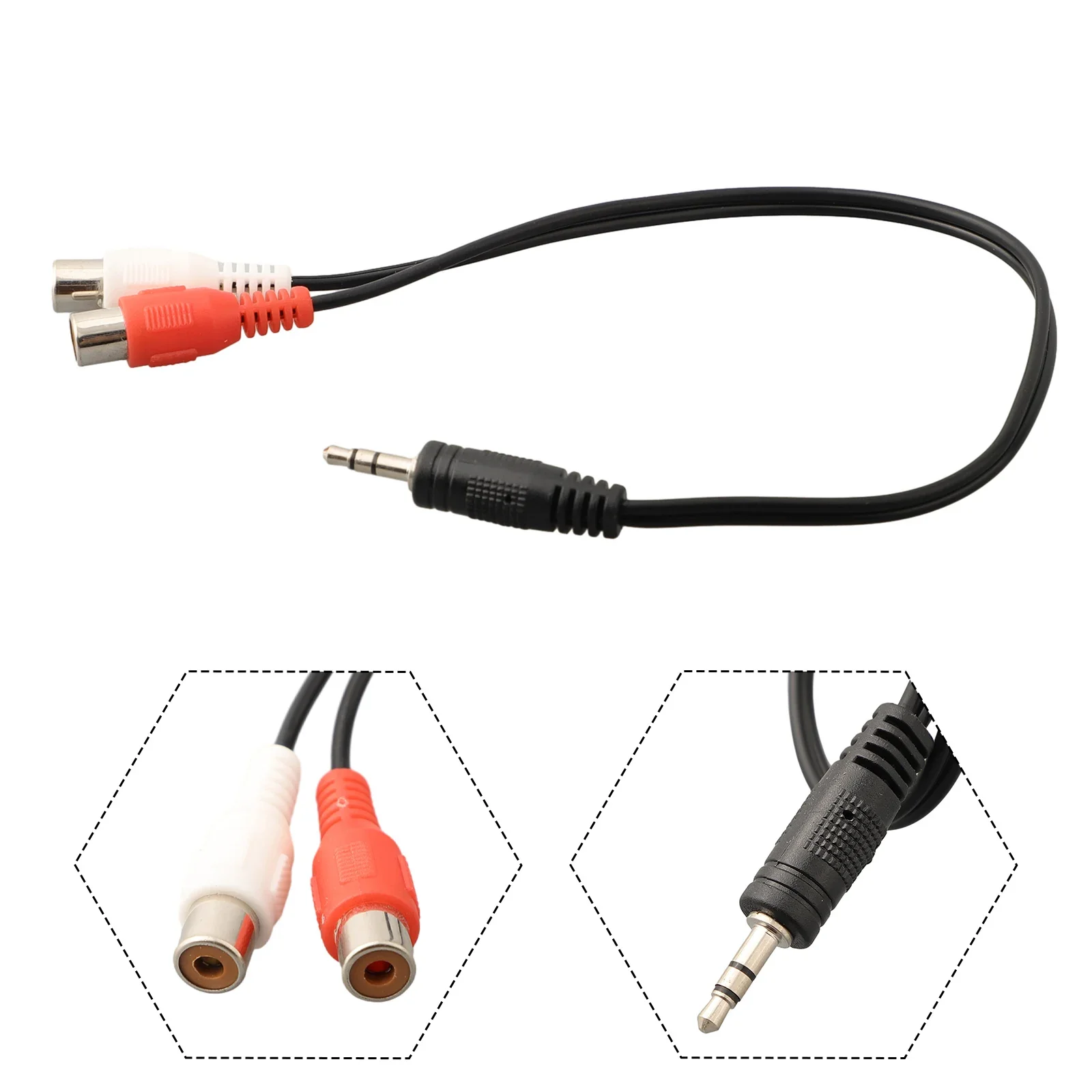 Gold 3.5mm 1/8 Stereo Female Mini Jack To 2 Male Plug Adapter Audio Y Cable Bi-directional Adapter         Connects TV Boxes