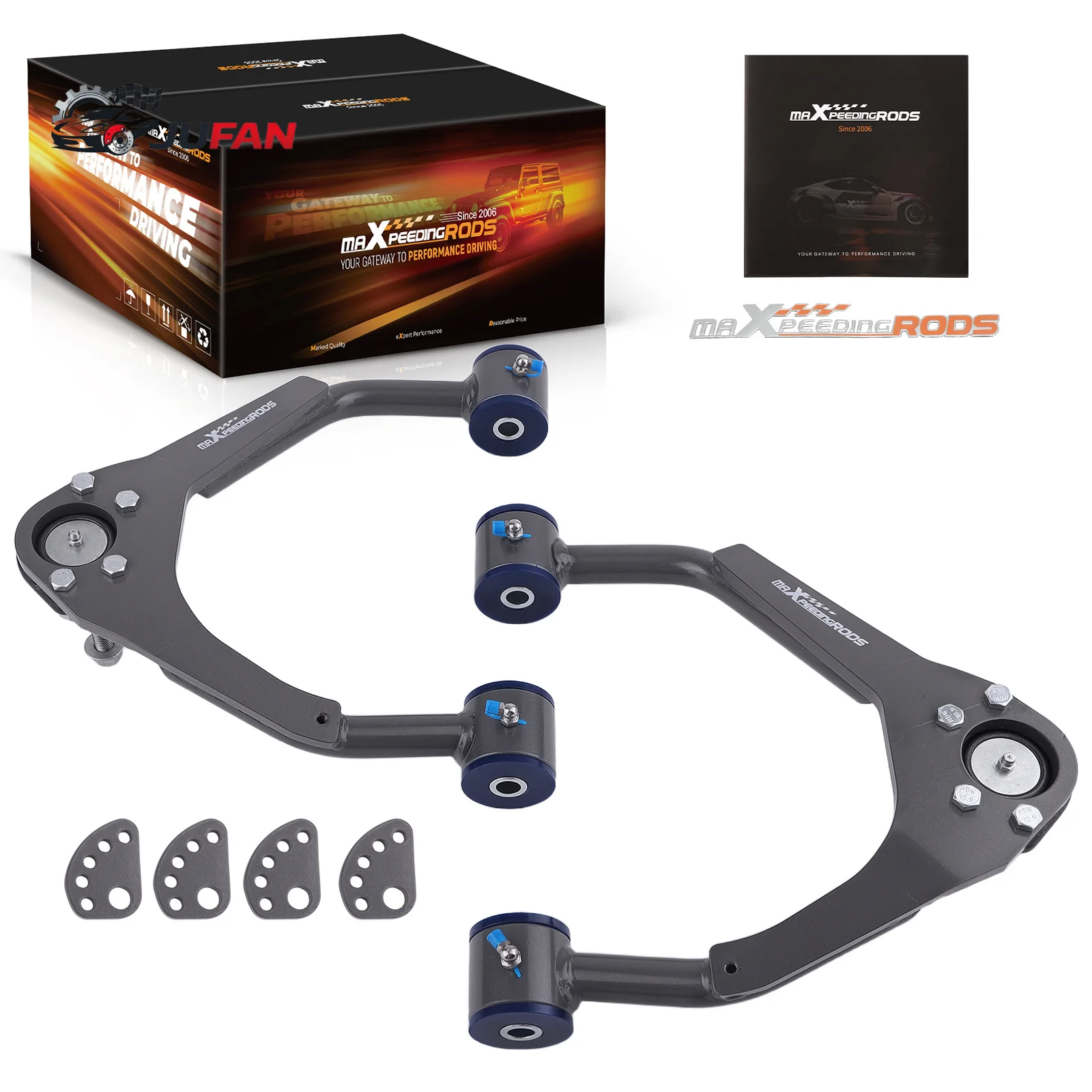 Maxpeedingrods 2x Upper Drop Alignment Control Arms Drop Kits for 07-15 Chevy Silverado Sierra