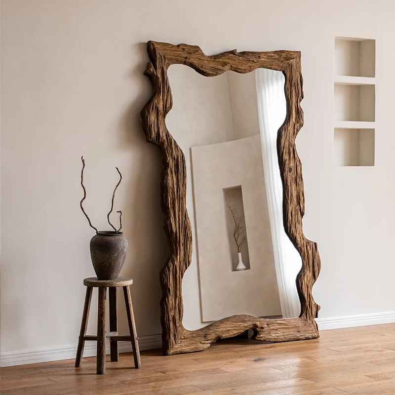 Modern Makeup Luxury Mirror Standing Wood Rectangle Living Room Wall Mirrors Full Body Bedroom Espejos Decorativos Home Decor