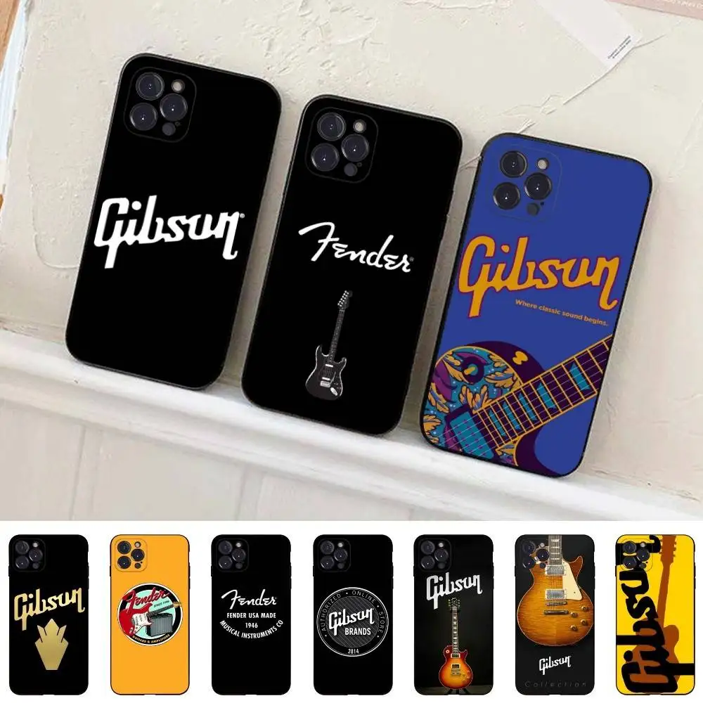 G-gibson musique coque de téléphone pour IPhone 16 15 14 13 12 Mini 11 Pro XS Max X XR SE 6 7 8 Plus couverture en Silicone souple