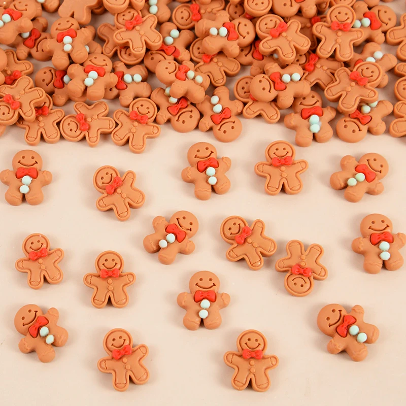 

10/20p Christmas Gingerbread Man Resin Pendant DIY Christmas Tree Ornaments Jewelry Children's Gift New Year Decoration Supplies