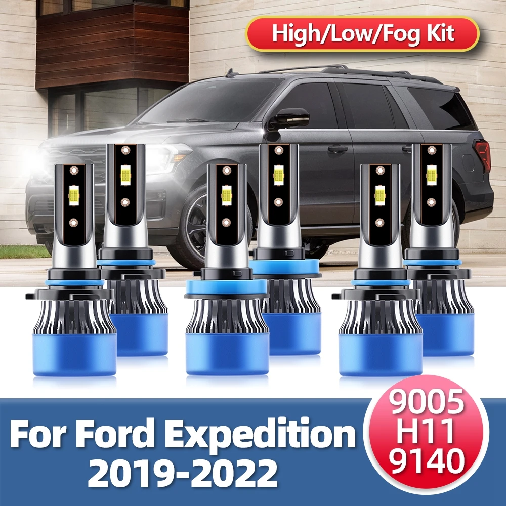 LED Car Mile Headlight Bulb CSP 110W Power High Dipped Headlamp 15000LM Foglight 12V Kit For Ford Expedition 2019 2020 2021 2022