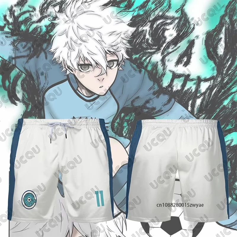 

Blue Lock Anime Manshine City Team Jersey NAGI ISAGI Football Shorts Summer Quick Dry Men's Sports Fitness Kids/Adult Beach Pant