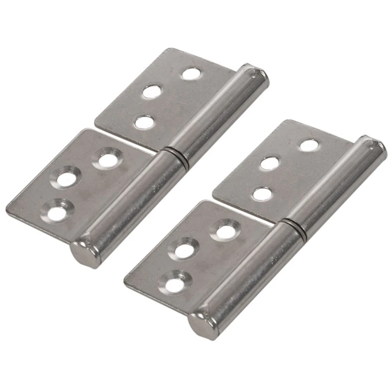 2 Pcs 3 Inch 360 Degree Rotating Window Door Flag Hinge & 100Pcs Flat Head Phillips Self-Tapping Screw