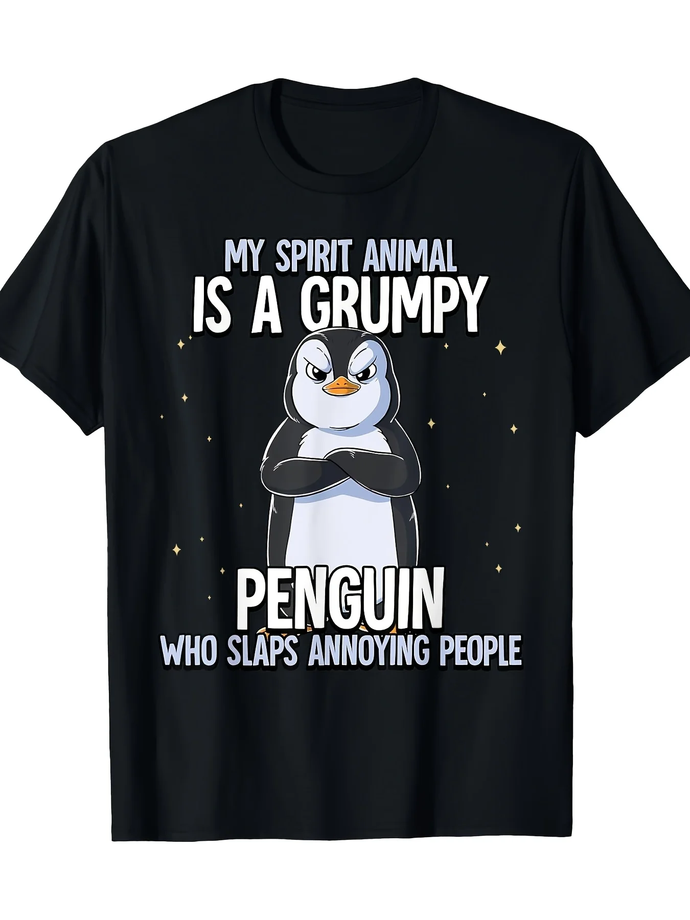 

Men'S Funny Penguin Graphic T-Shirt - "My Spirit Animal is a Grumpy Penguin" Saying Tee - Lightweight Summer Shirt for Everyday