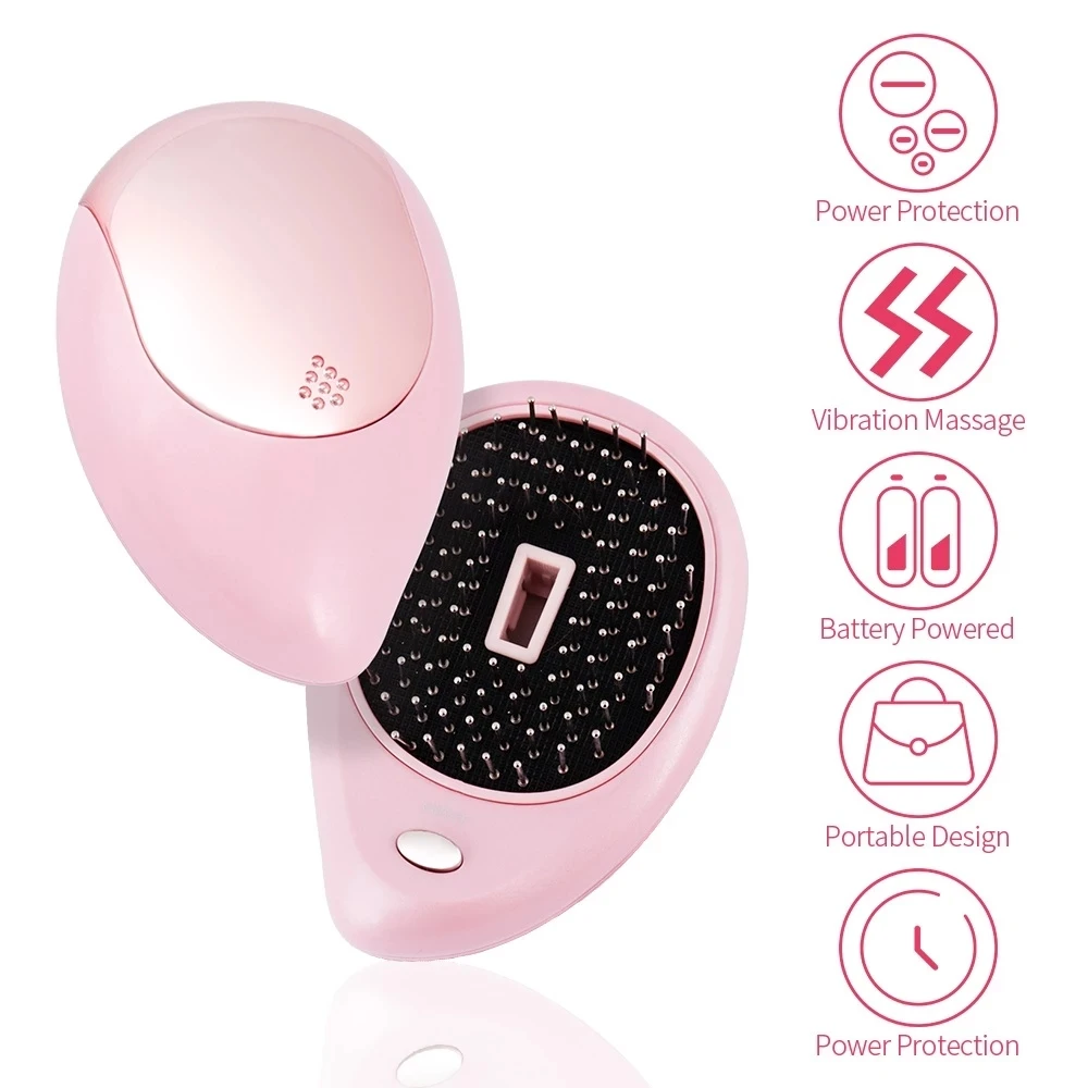 電気ポータブルイオン型ヘブラシマイナスイオン櫛帯電防止マッサージミニストレートマッサージ脱毛コム