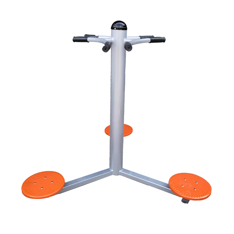 

Silver gray with orange outdoor park fitness equipment community square sports path
