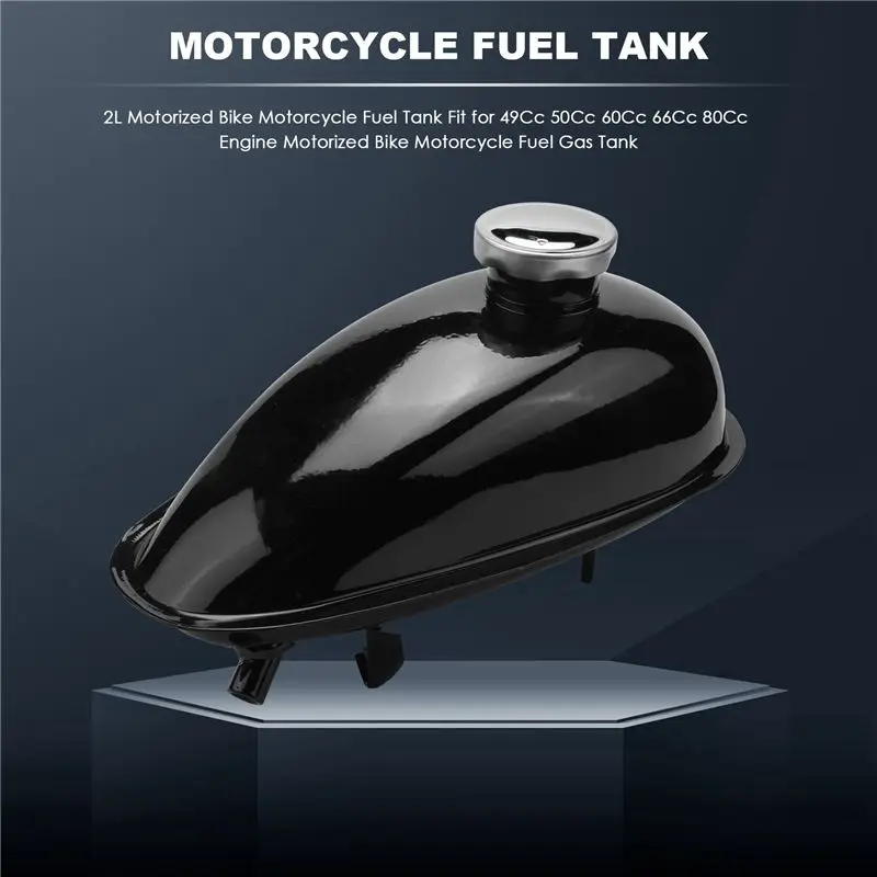 Eco-Friendly 2L Motorized Bike Motorcycle Fuel Tank Fit For 49Cc 50Cc 60Cc 66Cc 80Cc Engine Motorized Bike Motorcycle Fuel Gas T