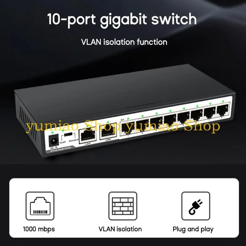 587B 10 포트 스위치 박스 10/100/1000M VLAN LSOLATION FULL/HALF DUPLEX