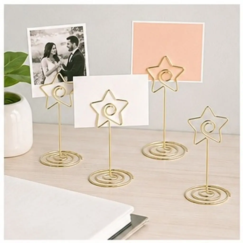 10Pcs Card Clip Memo Holder Five-Pointed Star 8.5cm Photo Note Stand Perfect Wedding Party Table Decoration Photo