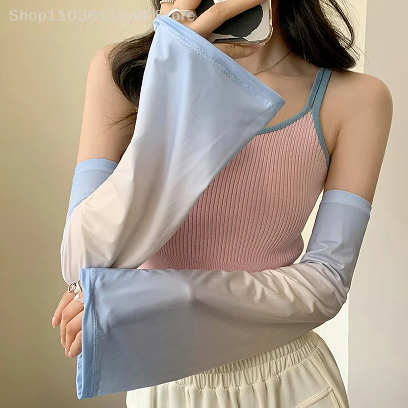 Mangas de brazo de Color degradado para hombre y mujer, protección solar UV para ciclismo, correr, conducir, antiquemaduras solares, 1 par