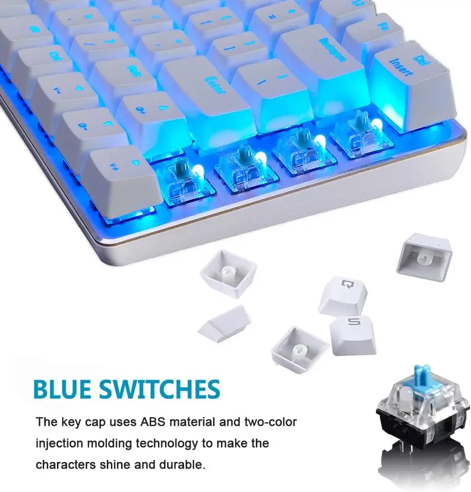 ZIYOU LANG Wired Gaming Keyboard and Mouse Combo,Blue LED Backlit Mechanical Keyboard