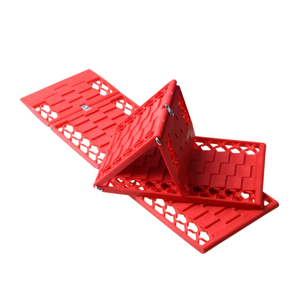 

1 Pair Car Anti-Slip Mud Snow Chains Foldable Traction Plates Mats Sand Potholes Auto Tire Accessories Skid Red