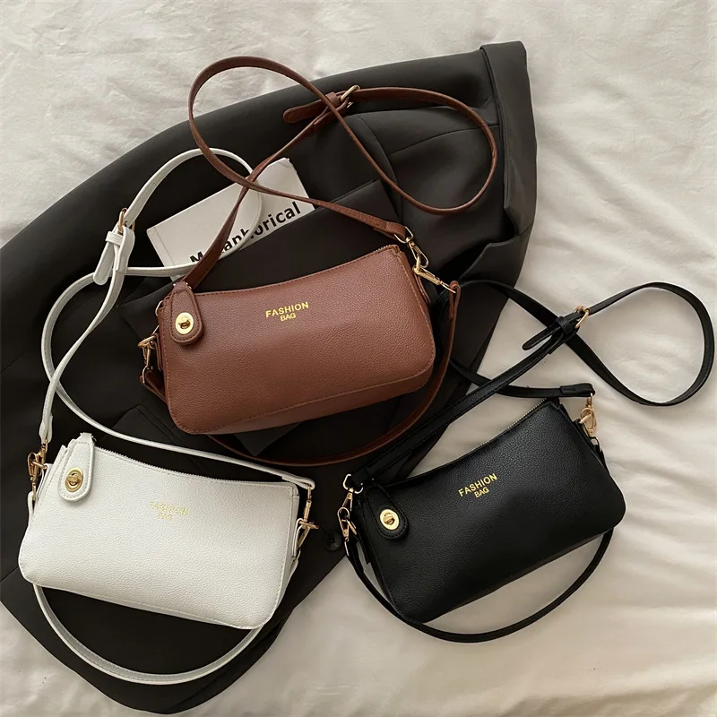 

2025 New Sophisticated Underarm Bag for Women, Textured Shoulder Purse with Top Handle, Chic Compact Handbag, Edgy & Versatile​