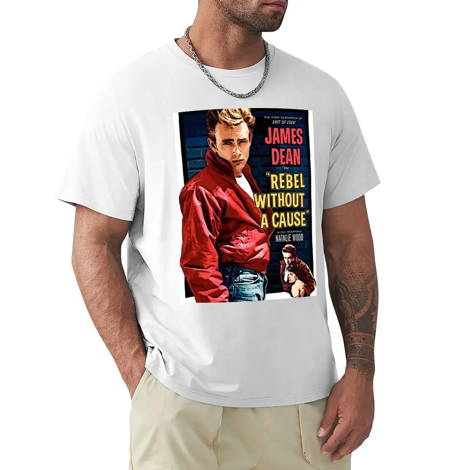 Mens New Brand Clothing Summer Cotton  Rebel Without a Cause T-Shirt plus sizes oversized workout shirts for men men clothing