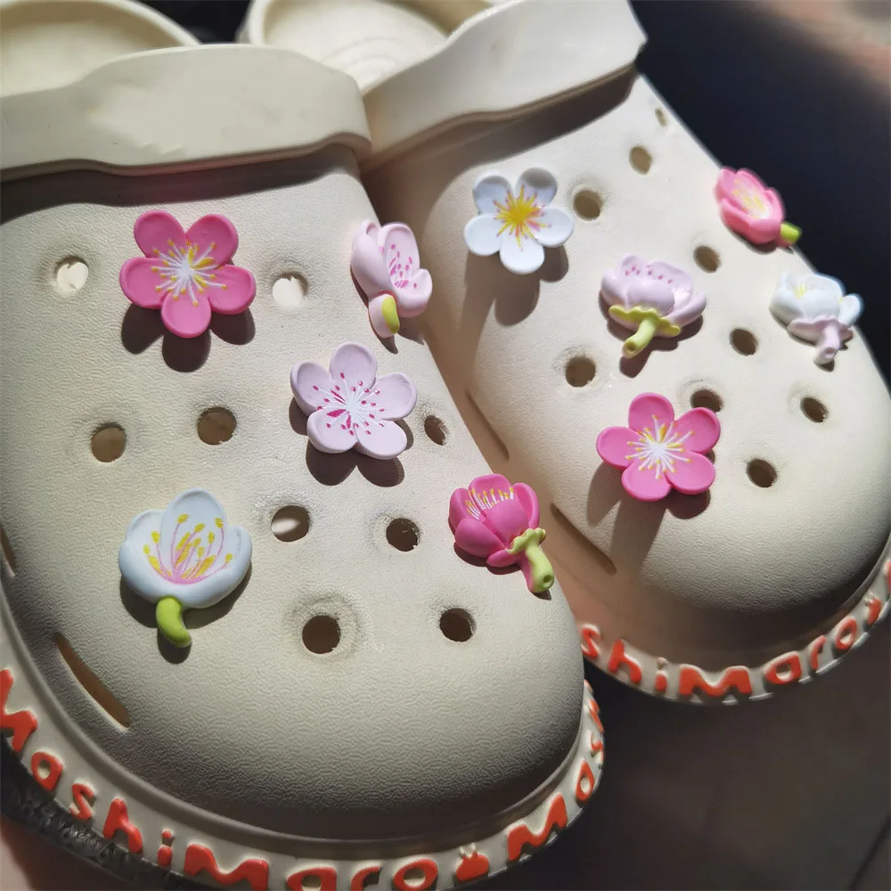 Cute Sweat Candy Color Cherry Flower for Clogs Sandals Decorations Charms Accessories Girls Shoe Decoration Gifts