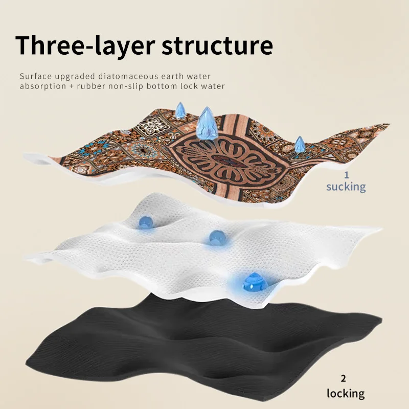 Нескользящая силиконовая подложка, впитывающий и быстросохнущий коврик для ванной, содержит диатомовой земли, домашний декор, коврики для гостиной