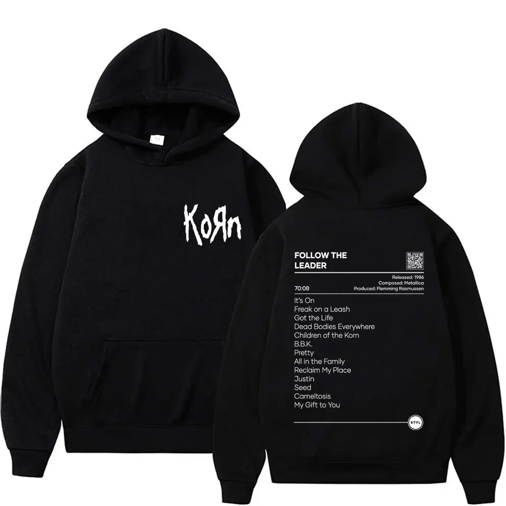 

Rock Band Korn Follow The Leader Hoodie Alternative Nu Metal Music Pullover Men Women's Fleece Hoodies Male Fashion Streetwear