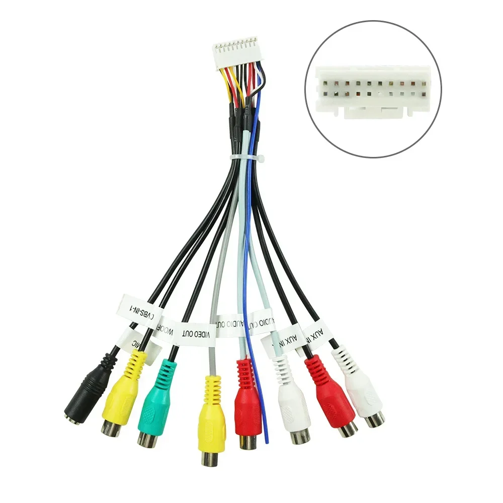 RCA-Kabel für Android-Autoradios, universelles Autozubehör, Subwoofer-Ausgangskabel, Aux-in, Mikrofon, AMP, CVBS, Lüfteradapter