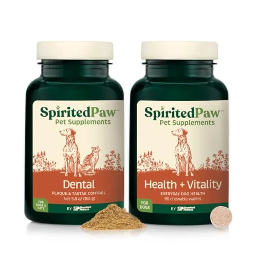 

Набор для здоровья питомцев - Средства для ухода за зубами и многофункциональная поддержка для собак - Зубной порошок и жевательные вафли для здоровья зубов, иммунитета и шерсти