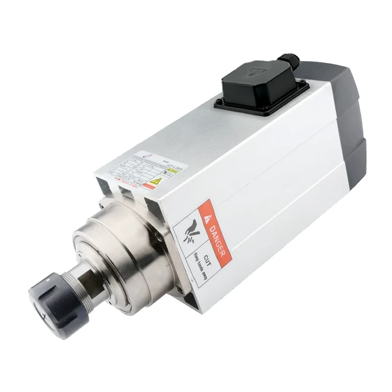 4.5kw ER32 محرك المغزل المبرد بالهواء 220 فولت/380 فولت مغزل مربع 4 محامل 18000 دورة في الدقيقة ، يستخدم لنقش آلة الطحن باستخدام الحاسب الآلي