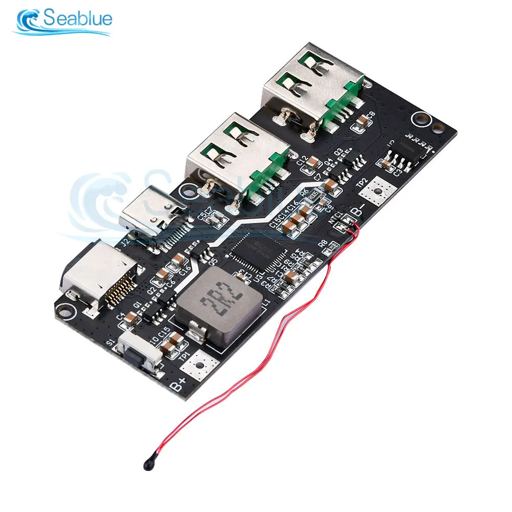 QC4.0 PD3.0 LED Dual USB 5V 4.5A 22.5W Micro/Type-C USB Mobile Power Bank 18650 Charging Module Temperature Protection