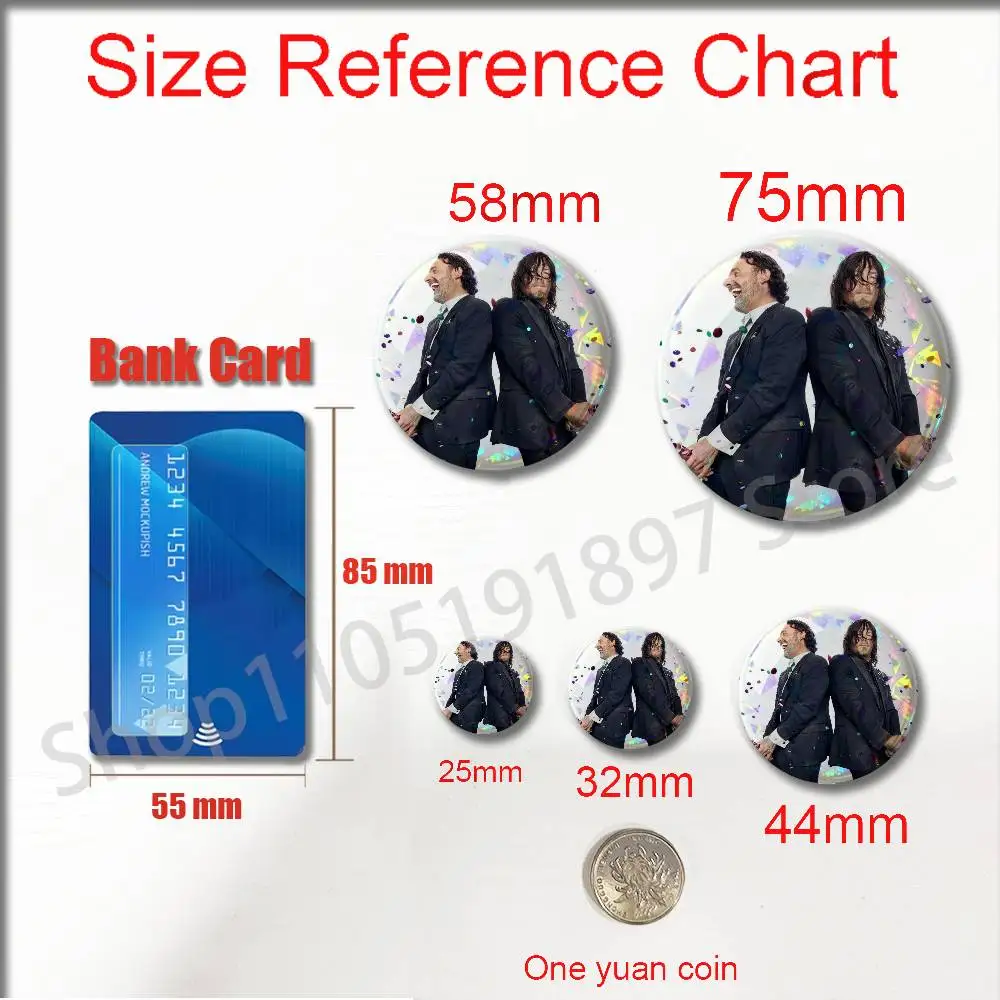 D-Daryl Dixon Cool Badge For 75mm 25mm 44mm 32mm 58mm Round Pin Brooch Insignia Shell Adornment