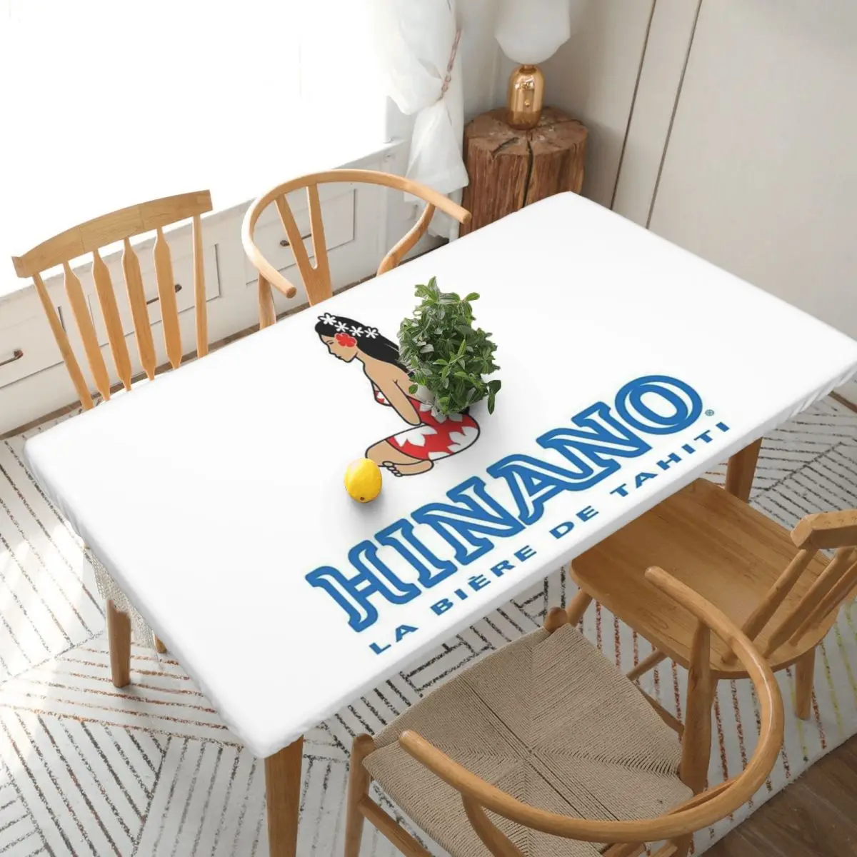 Hinano Tahiti Custom Rectangular Tablecloth Waterproof Table Cover for Dining Events Table Cloth