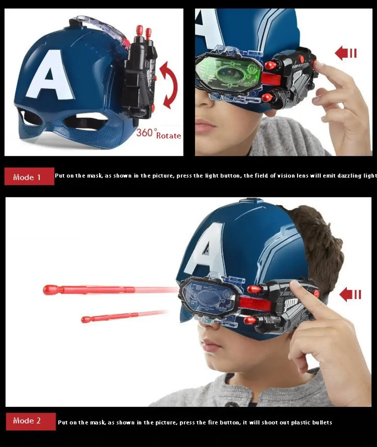 Marvel Superhero Captain America Shield Luminous Ejection Mask Thor Voice Hammer Halloween Children\'s Role Play Props one piece