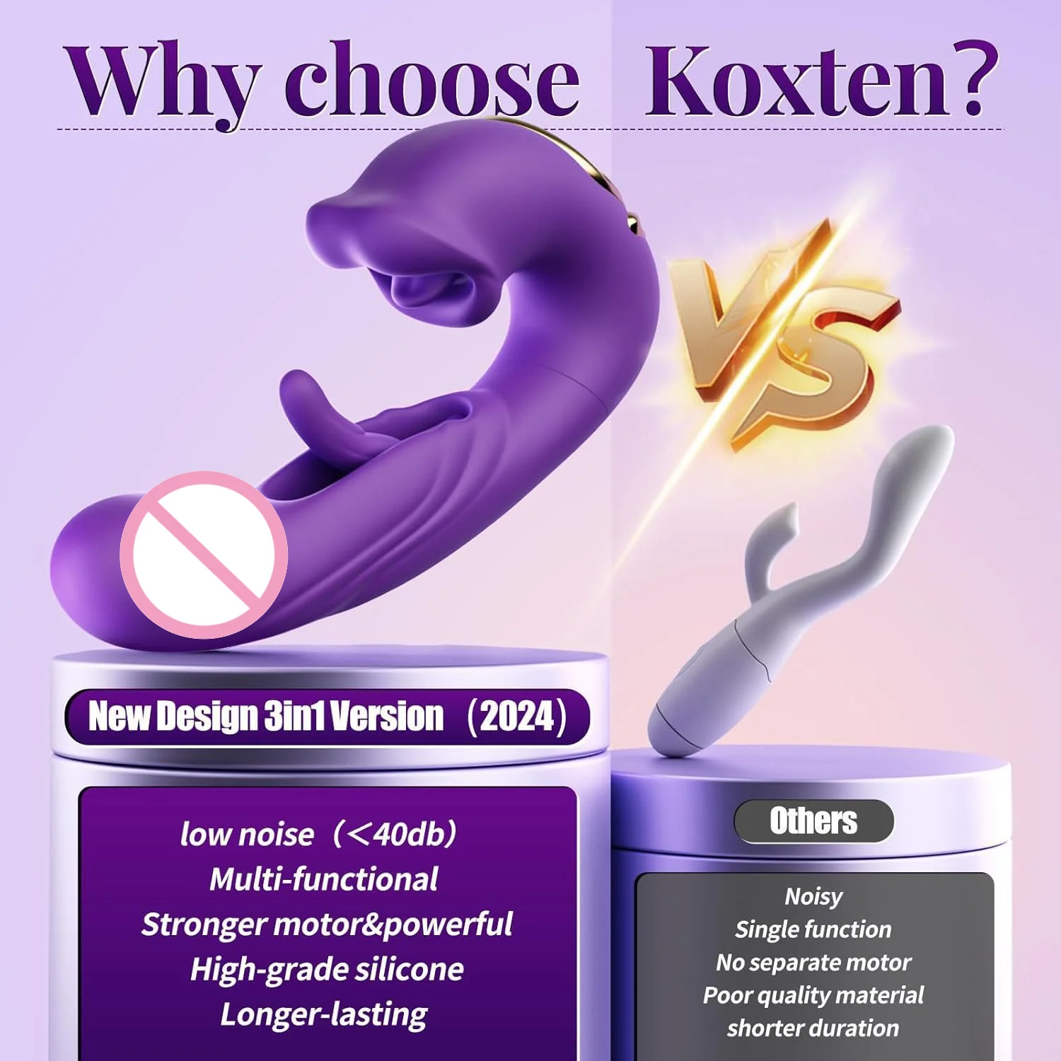 3In1 Telescopic Rotating Vibrators Dildo GSpot Clitoral Dual Stimulator Waterproof Women Tongue Licking Finger-Flapping Sex Toys