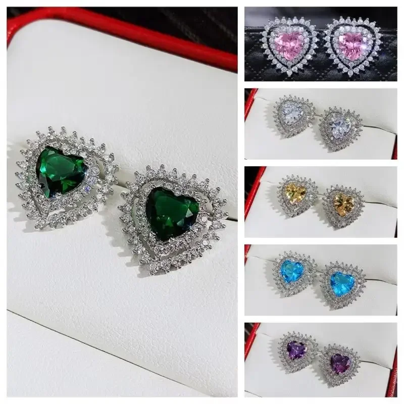 High-End White Water Droplet Zircon Earring Accessory for Bride's Wedding Attend Banquet Trendy Jewelry Design