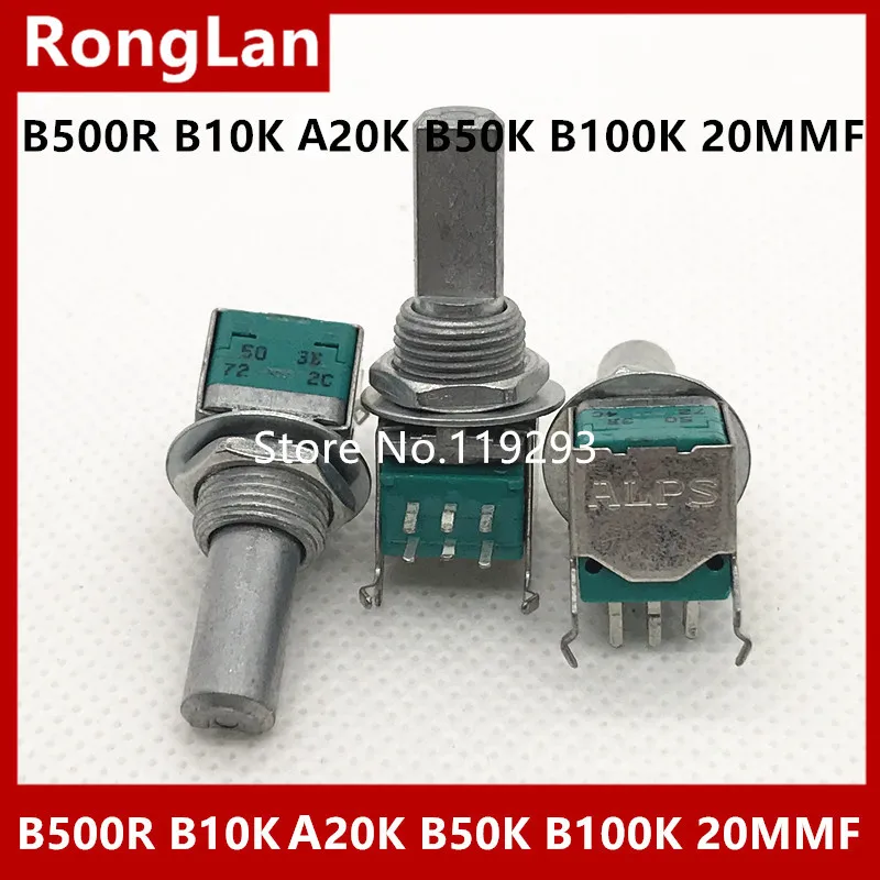 [BELLA]Japan ALPS 9011 double RK09 horizontal double precision potentiometer B500R B10K A20K B50K B100K  20MMF--10pcs/lot