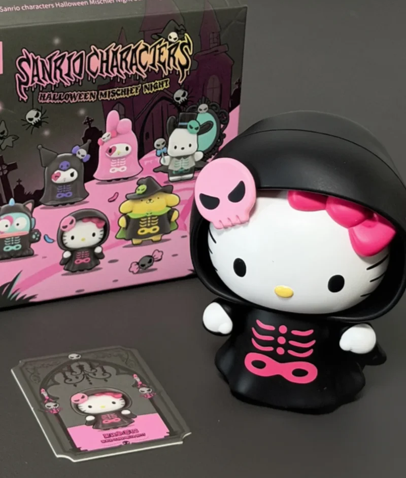 Kuromi and Badtz-Maru Halloween Trick-or-Treat Series Trendy Toy Model Blind Box Figure Decoration Gift for Boys and Girls