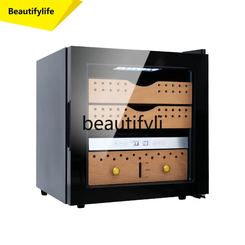 

A61 Compressor cigar cabinet, constant temperature and humidity single door small cigar display moisturizing cabinet