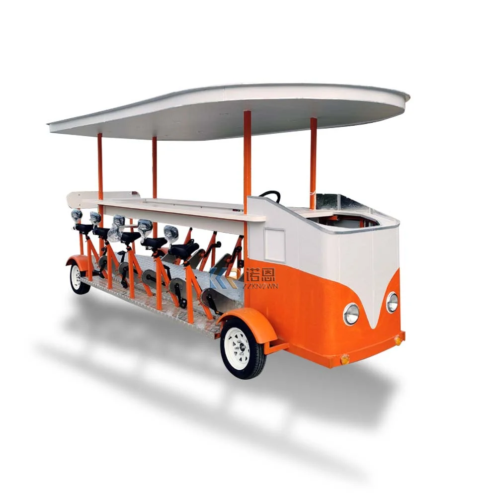 Electric Sightseeing Car Beer Bike For Rental Birthday Party Use Pub Bar Beer Vending Cart Electric With Pedal Pub