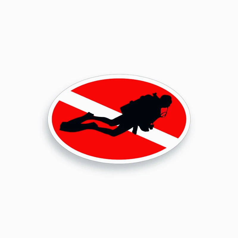 

Car decoration decals Oval Scuba Diver Sticker Flag Decal Car Truck Window Bumper Graphic Diving Dive 15cm PVC KK