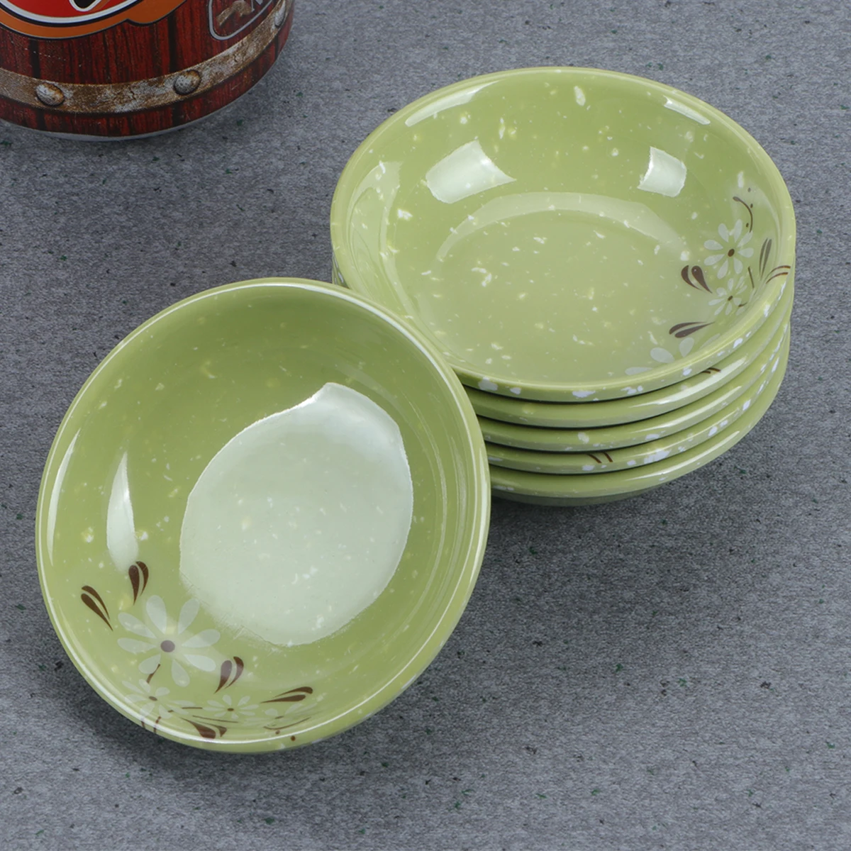 

6pcs Condiment Dish Reusable Sauce Plates Melamine Small Dipping Container For Home Restaurant Outdoor Stain Scratch