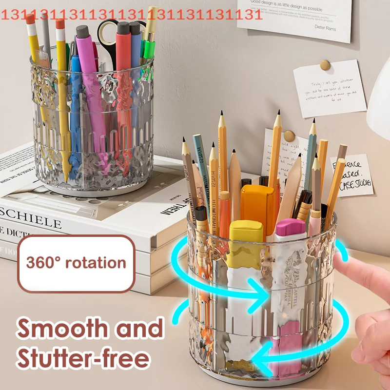 กล่องเก็บเครื่องสำอางสุดหรู 360 องศา สำหรับลิปสติก ดินสอเขียนคิ้ว อุปกรณ์เครื่องเขียน และอายแชโดว์ °   ที่วางแปรงแต่งหน้าแบบหมุนได้ อุปกรณ์จัดระเบียบเครื่องสำอาง