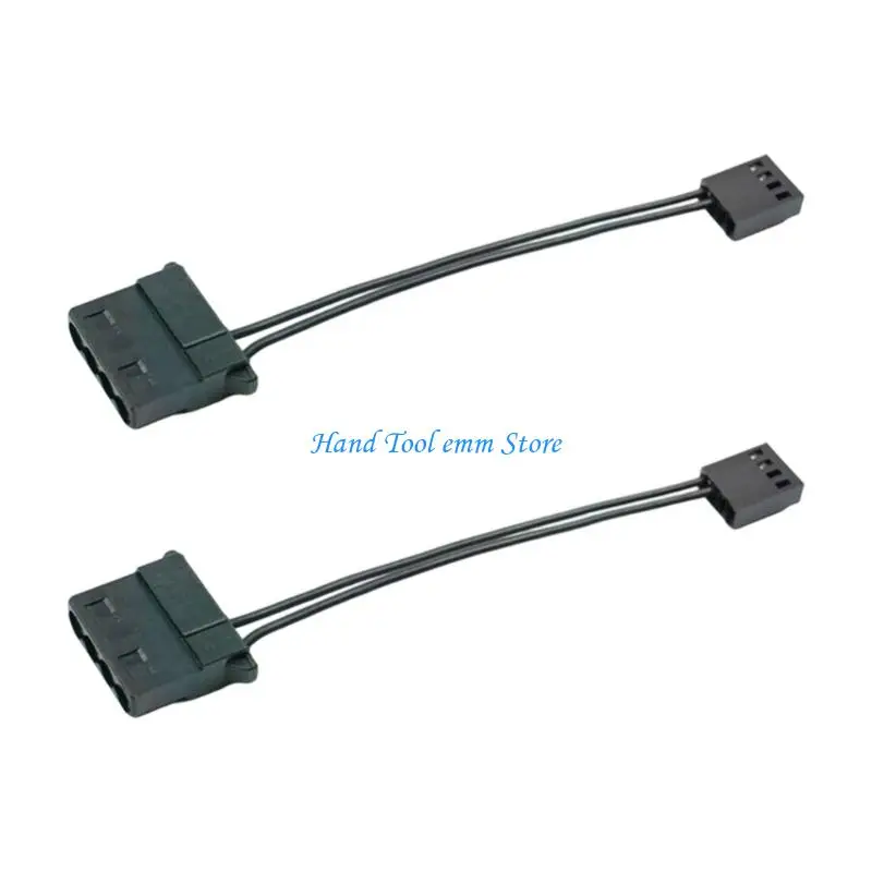 

H37F 2/5PCS Large 4pin to Small 4pin Fan Adapters 10cm Plugs Play Computer Cable