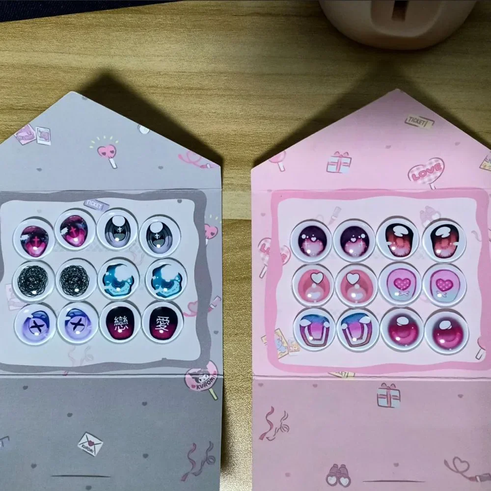 6 pares de ojos de muñeca de cristal Bjd de 12/14/16mm para muñeca Bjd 1/3 1/4 1/6, globo ocular de Anime, tipo de dibujos animados, accesorios