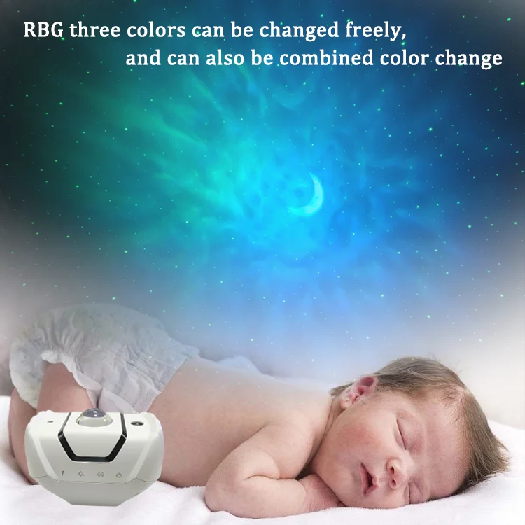 (Love hand shape) RGB three-color conversion, touch-adjustable LED star moon night light (with battery inside)