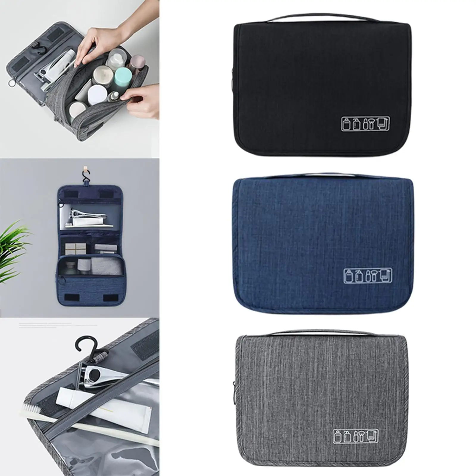 Cosmetics Bag Case Shower Organizer Kit Toiletry Bag for Bathroom Toiletries