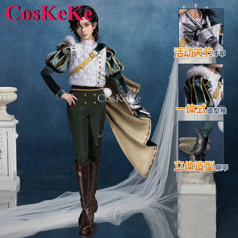 

CosKeKe Knight Cosplay Game Identity V Costume Fashion Handsome Battle Uniforms Full Set Activity Party Role Play Clothing S-XL