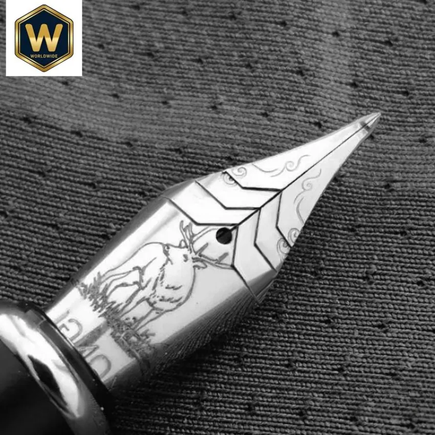 Balaoye Handmade Stacked Long Knife Nib Fountain Pen - 3.0/4.0 Double Layer Nib, Luxury Writing Pen for Office Calligraphy