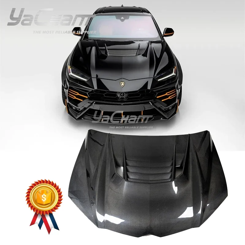 Car Styling DCF Dry Carbon Fiber URUS Vors RAMP ED Style Hood Bonnet Fit For 2018-2022 Lamborghini URUS Hood Engine Cover