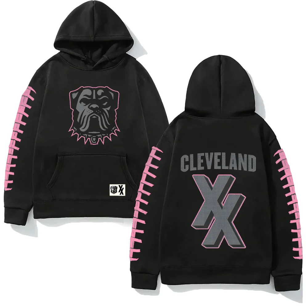 mgk x Cleveland Browns Langarm-Kapuzenpullover für Herbst/Winter, neue Grunge-Sweatshirts, Punk-Langarmkleidung, Kapuzenpullover
