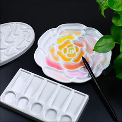 Imitation Ceramic Plastic Palette Artist Watercolor Palette Rose-shaped Gouache Palette Flower-shaped Paint Painting Supplies