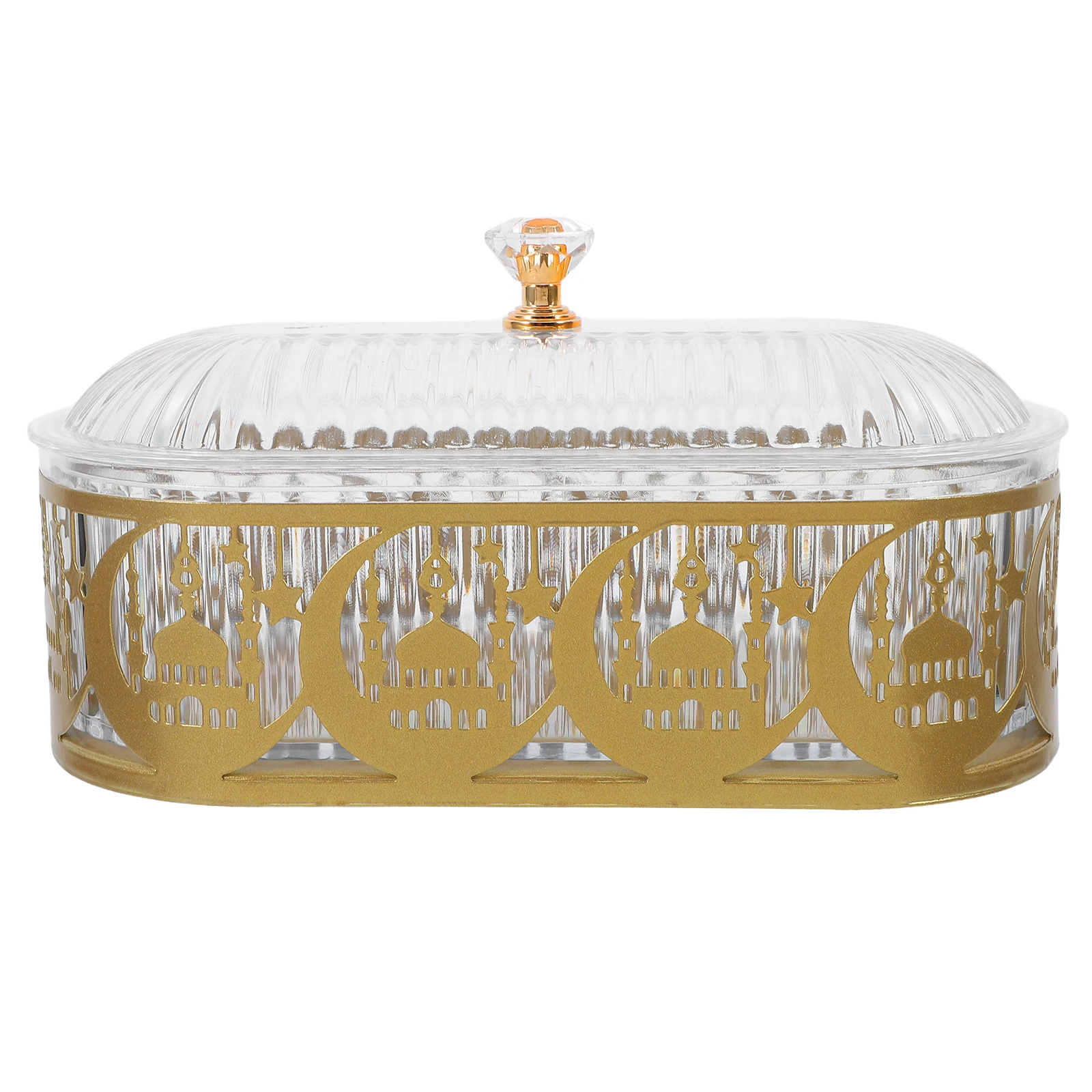 

Middle Eastern Gold Iron Star Jar Ramadan Eid Mubarak Plate Food Storage Container Snack Tray Moon Tray